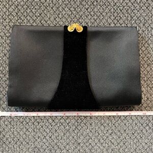 Vintage Black Clutch with Gold Accents